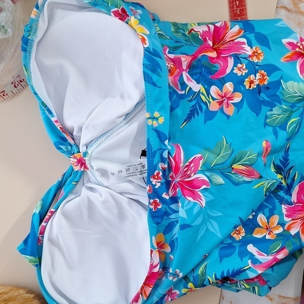Tropica Floral Blue Women's One Piece Swimsuit - Picture 11 of 12